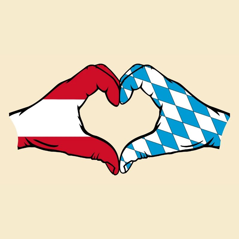 Drapeau de l’Autriche Mains Forme Coeur