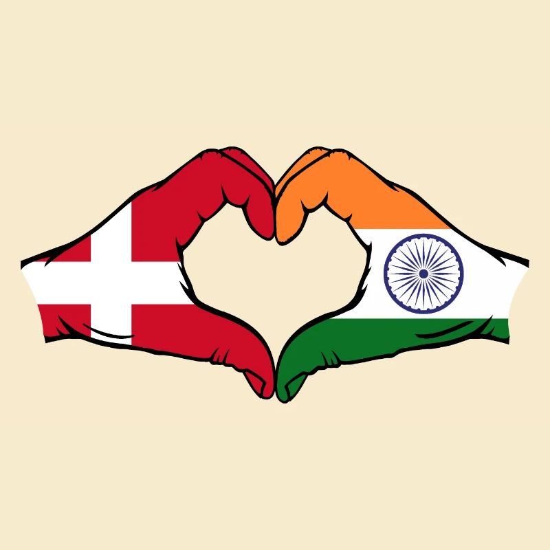 Danemark Inde mains forme de coeur
