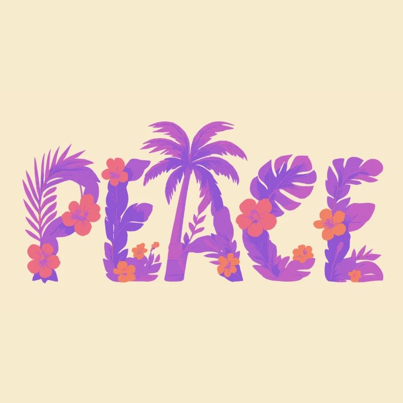 Paix tropicale dans un style de fleur violette