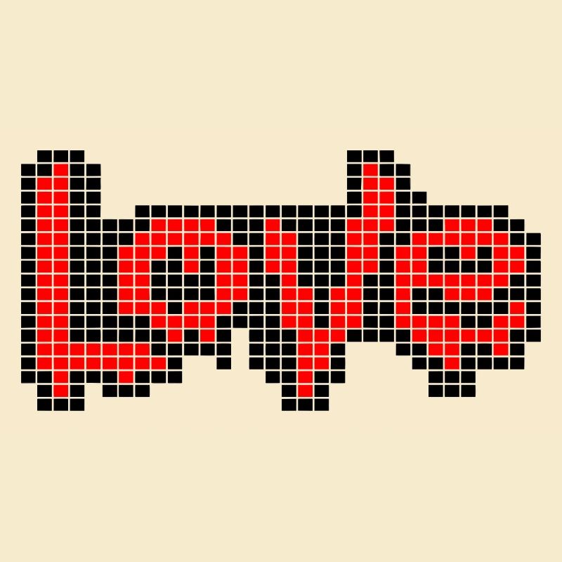 Pixel Art Text – LOVE in Red Letters