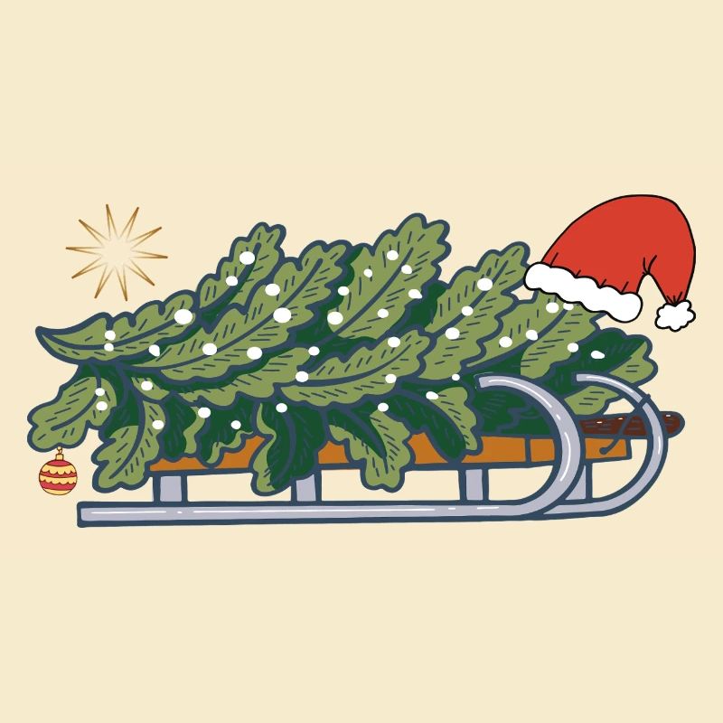 Christmas tree on a sleigh