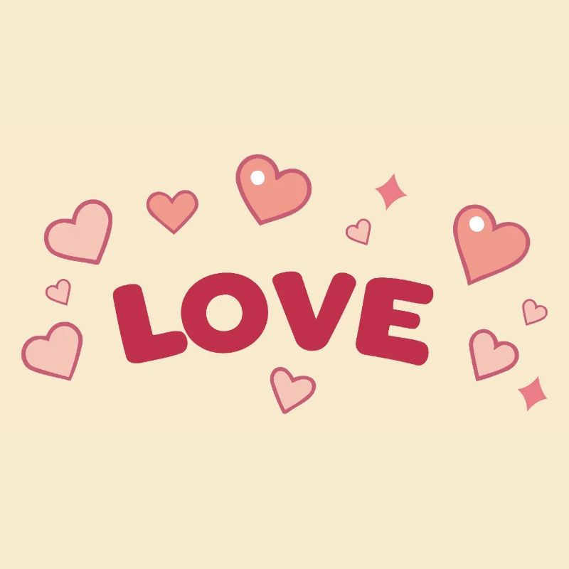 Amour et Cœurs Doux Dessin Animé