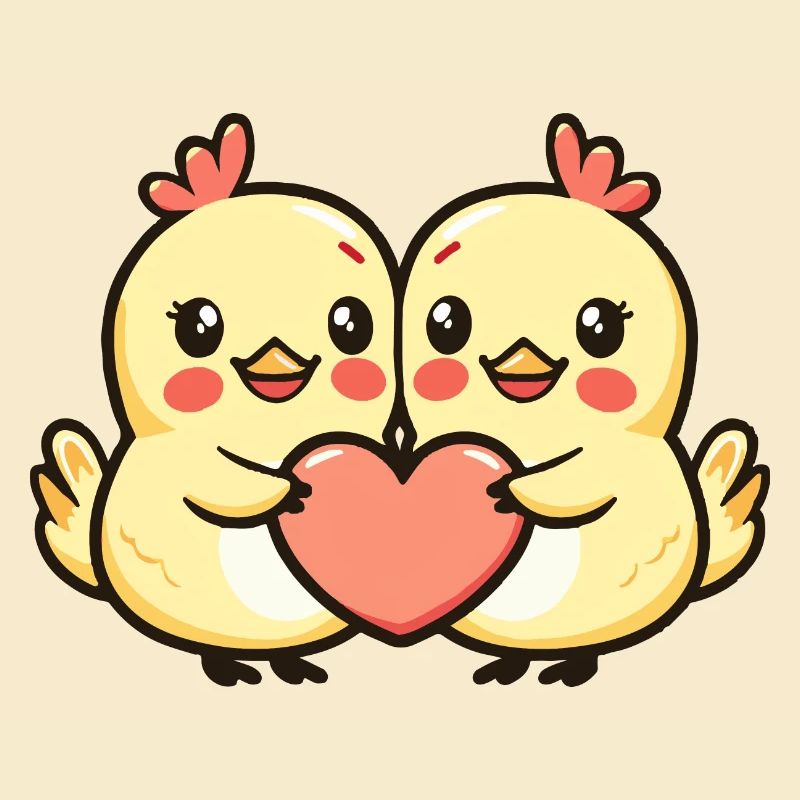Chicken Comic Couple Love