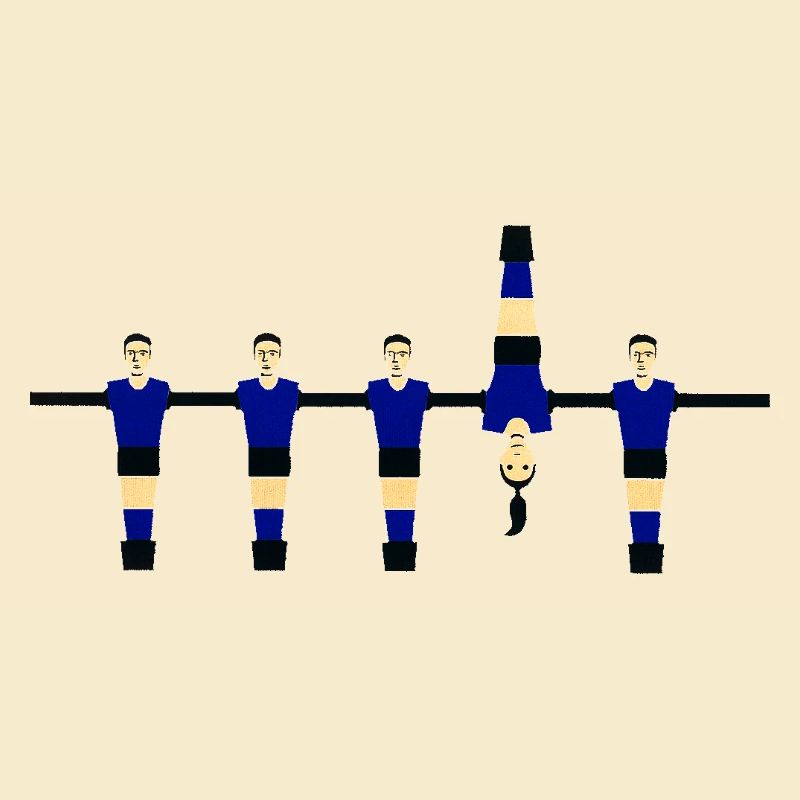 Stilisierte blaue Figuren