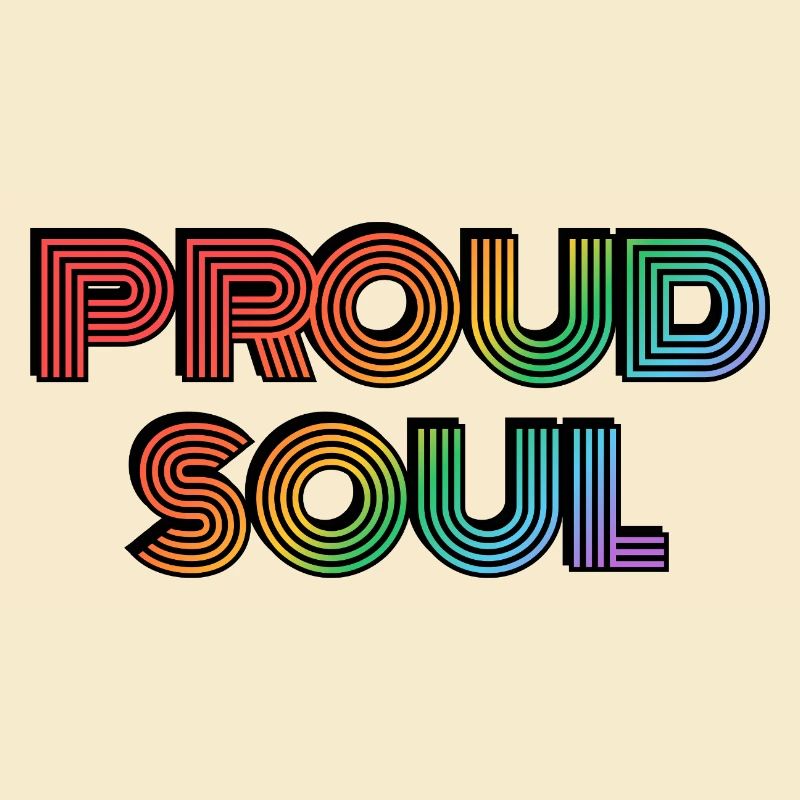 Stolzer Soul Regenbogen Funky Typografie