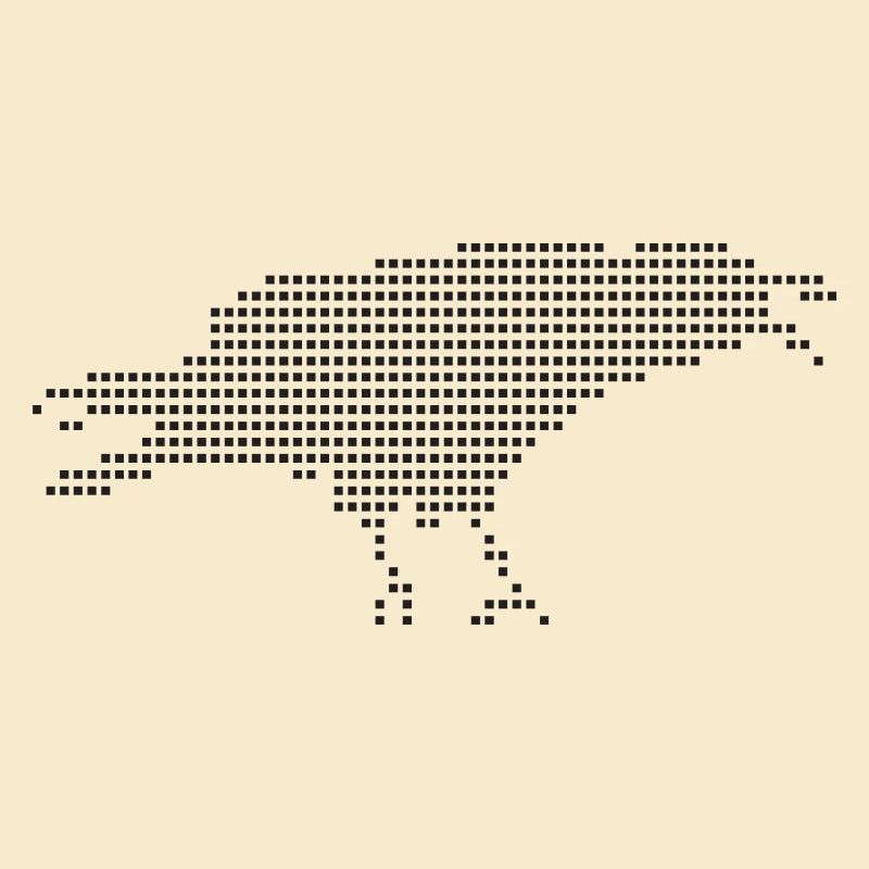 Silhouette Punt Pixel Corbeau