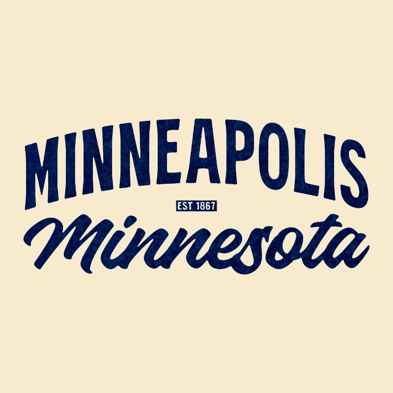 Minneapolis, Minnesota Script Blue Vintage