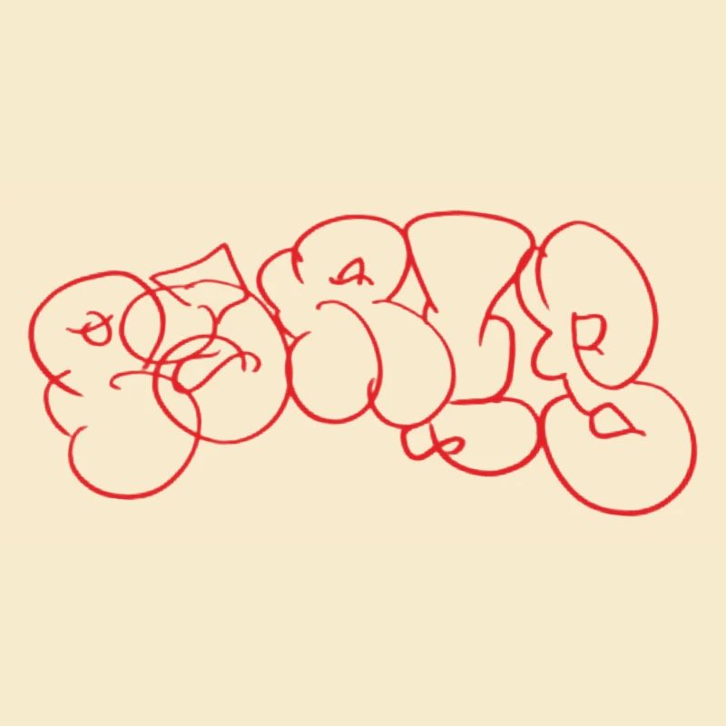 Roter Graffiti Bubble Paris Schriftzug