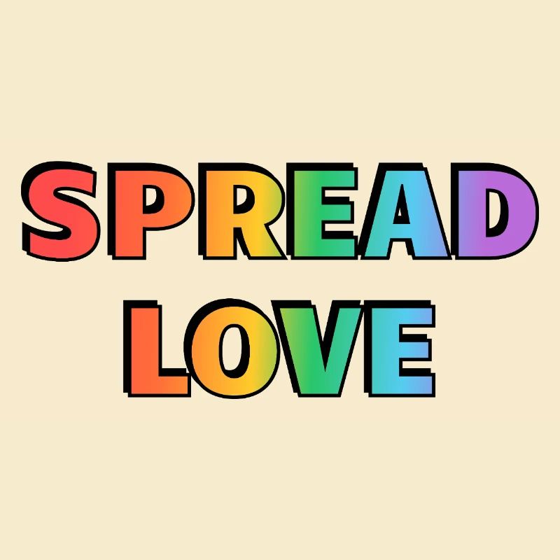 Spread Love Rainbow Typography