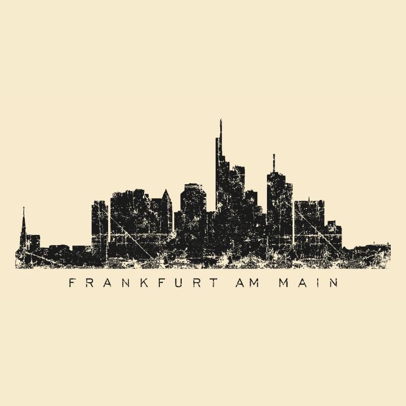Frankfurt am Main Skyline (Vintage/Schwarz)