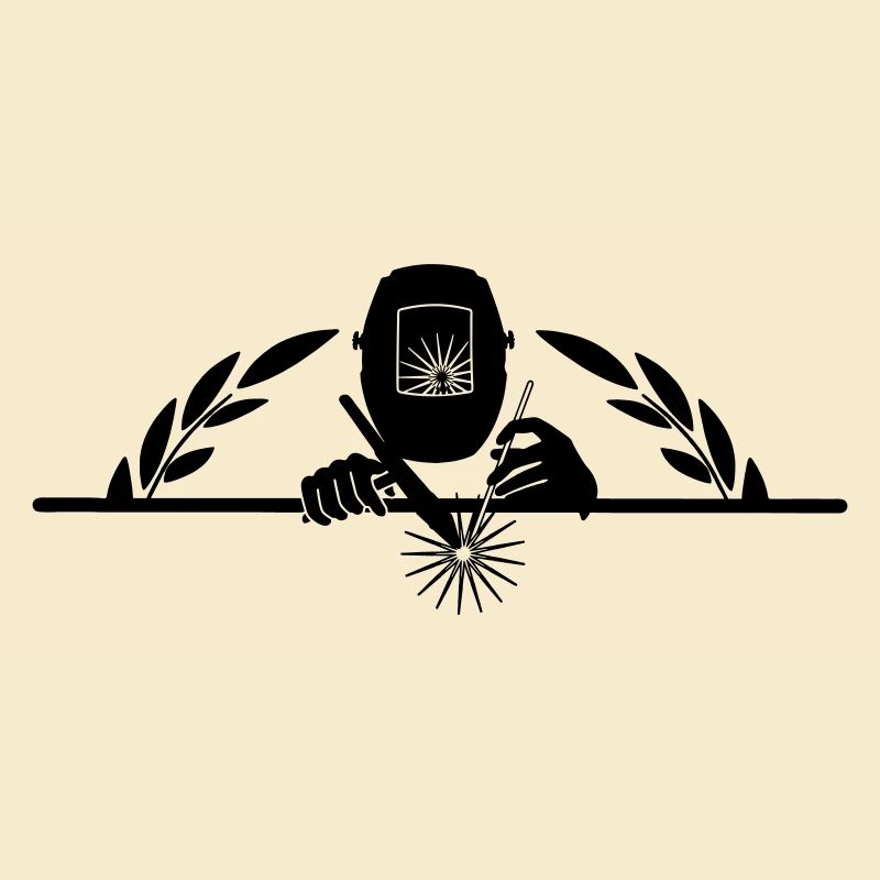 Welder logo transparent with half laurel wreath