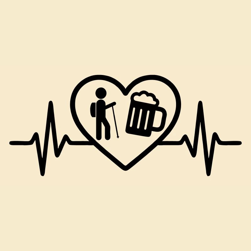 Herz Wandern Bier