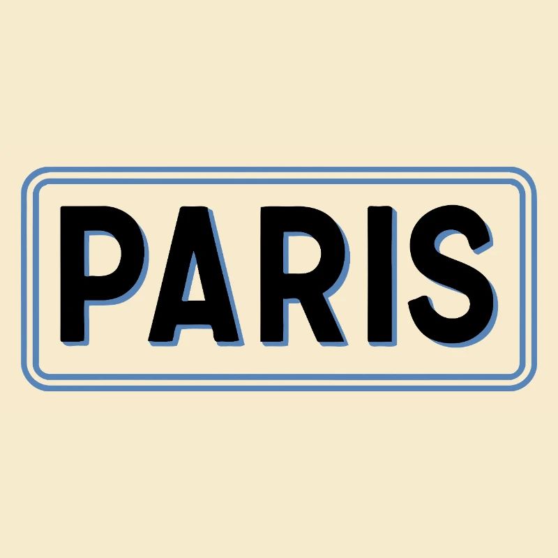 Paris in linearblauer Silhouette