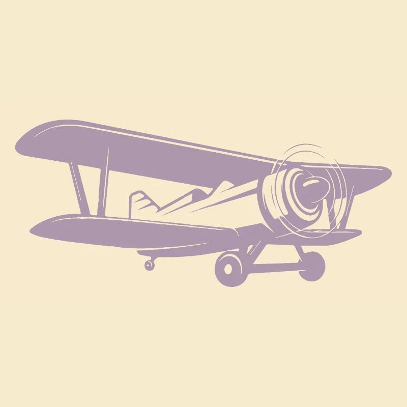 Doppeldecker Pilot Retro Minimalistisch