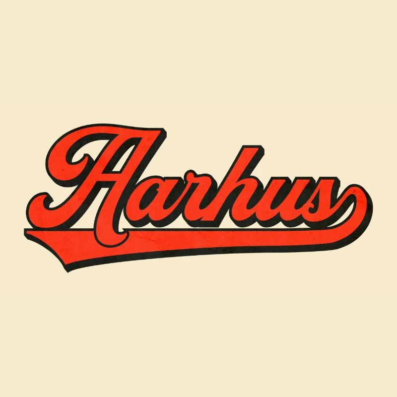 Lettrage rétro Aarhus – Style Danemark