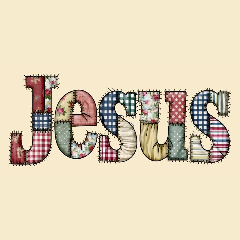 Lettrage Jésus en patchwork