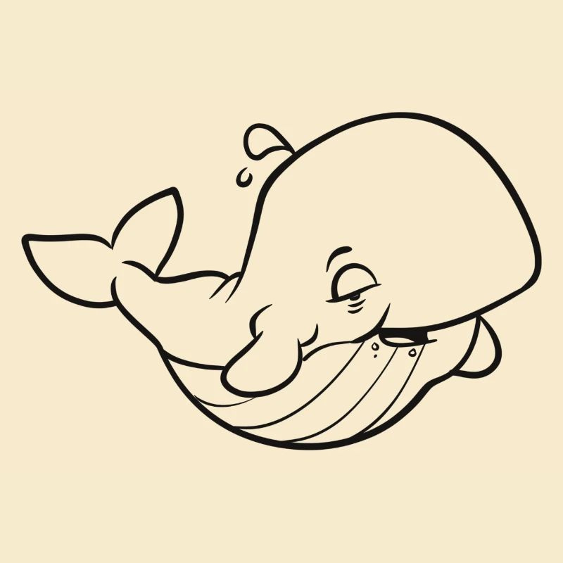 Une grosse baleine heureuse