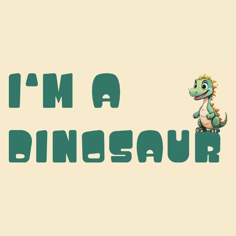 Ich bin ein Dinosaurier – verspielt Typo-Design
