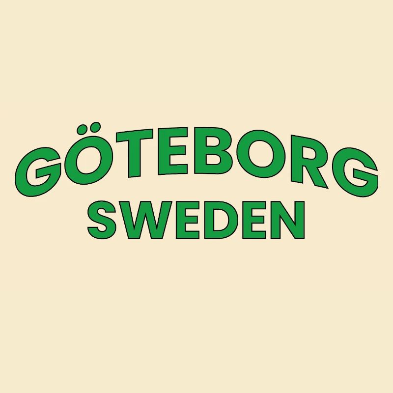 Göteborg, Suède, en texte à courbe verte