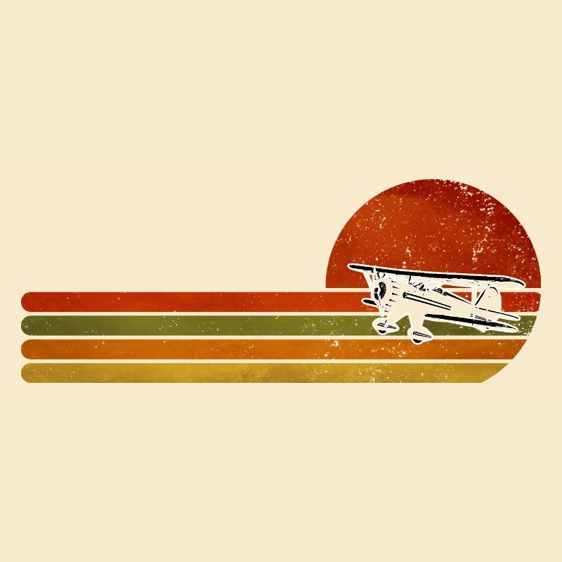 Retro Flugzeug Sunset Stripes