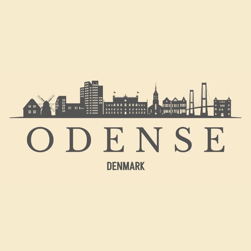 Danemark d’Odense, silhouette d’Odense