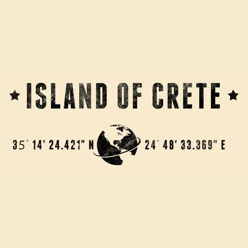 Crete Stylized Geographical Coordinates