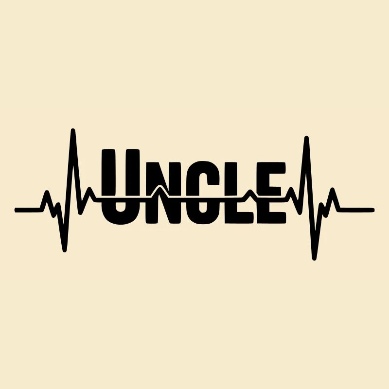 Uncle lettering with heartbeat