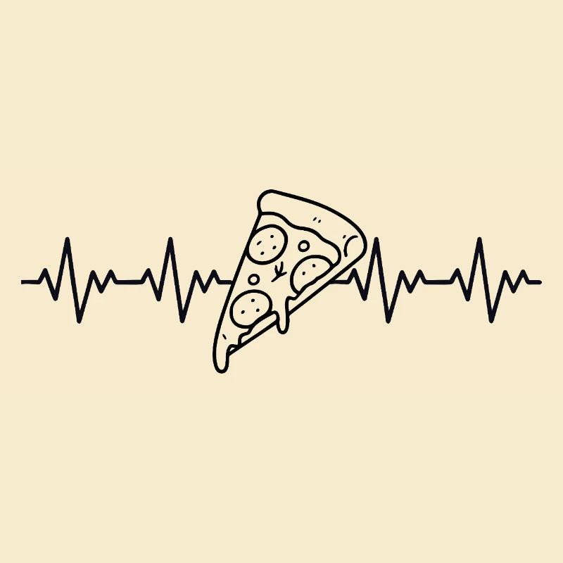 Pizza Slice Pizza Maker Pizza ECG Heartbeat