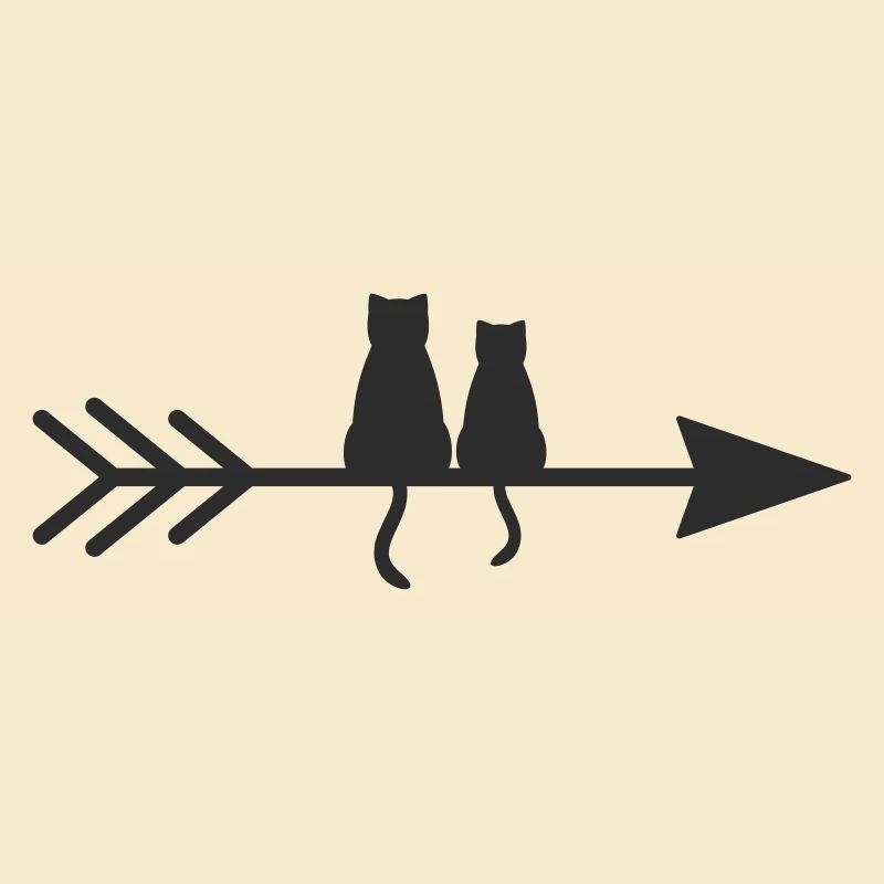 Silhouette de chats sur flèche