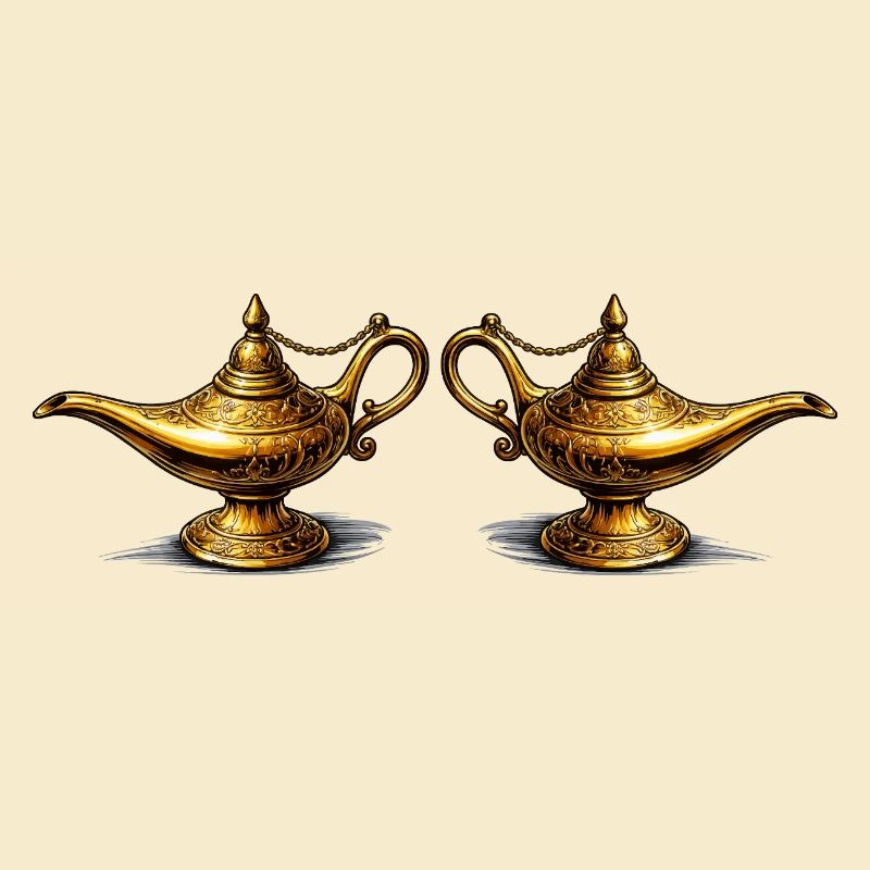 Lampes à huile dorées