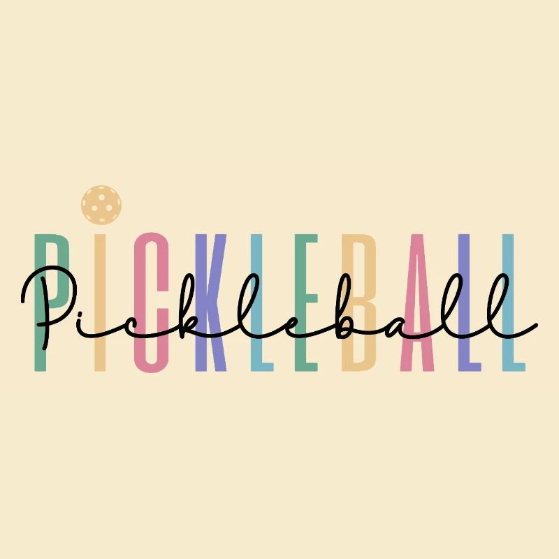 Pastel Rainbow Pickleball Player