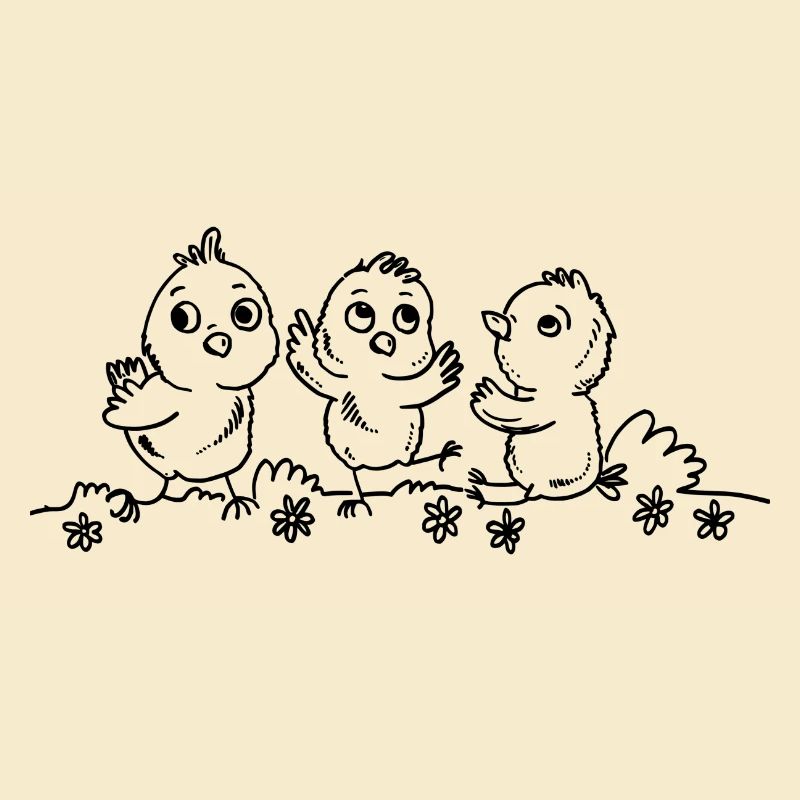 Three little Easter chicks