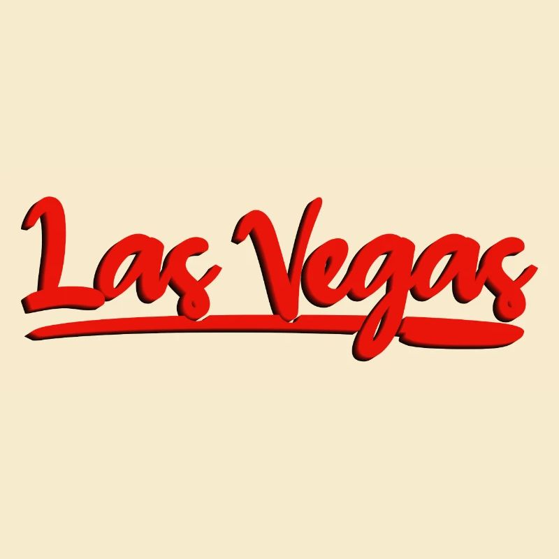 Las Vegas Lettering Red Cursive Design