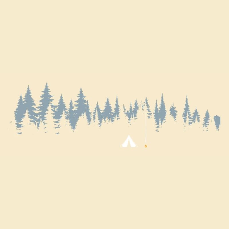 Illustration de silhouette de forêt sereine