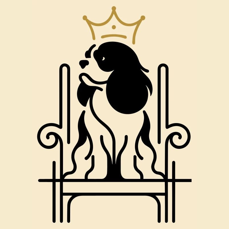 Cavalier King Charles Royal on Throne