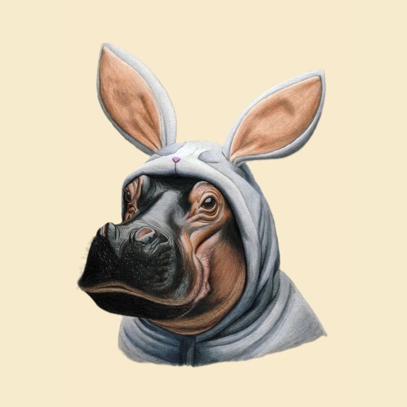Lapin hippopotame blanc