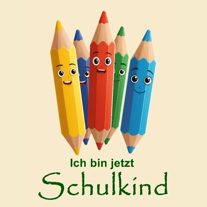 Colorful crayons with happy faces