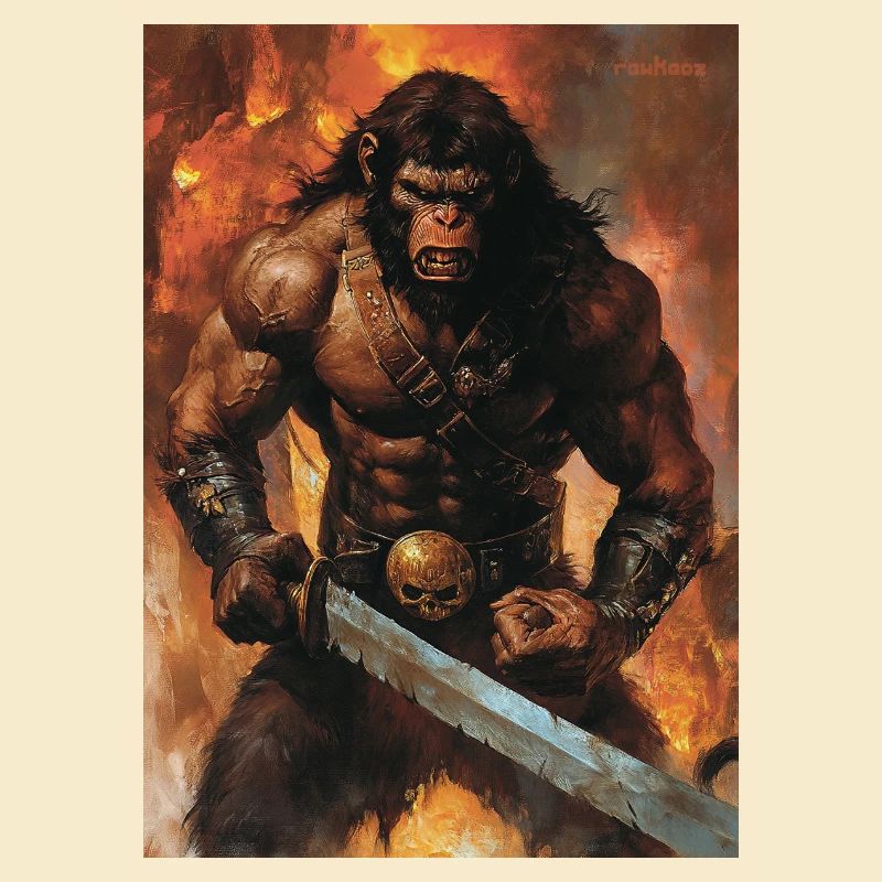 Heavy Metal Monkey with Sword