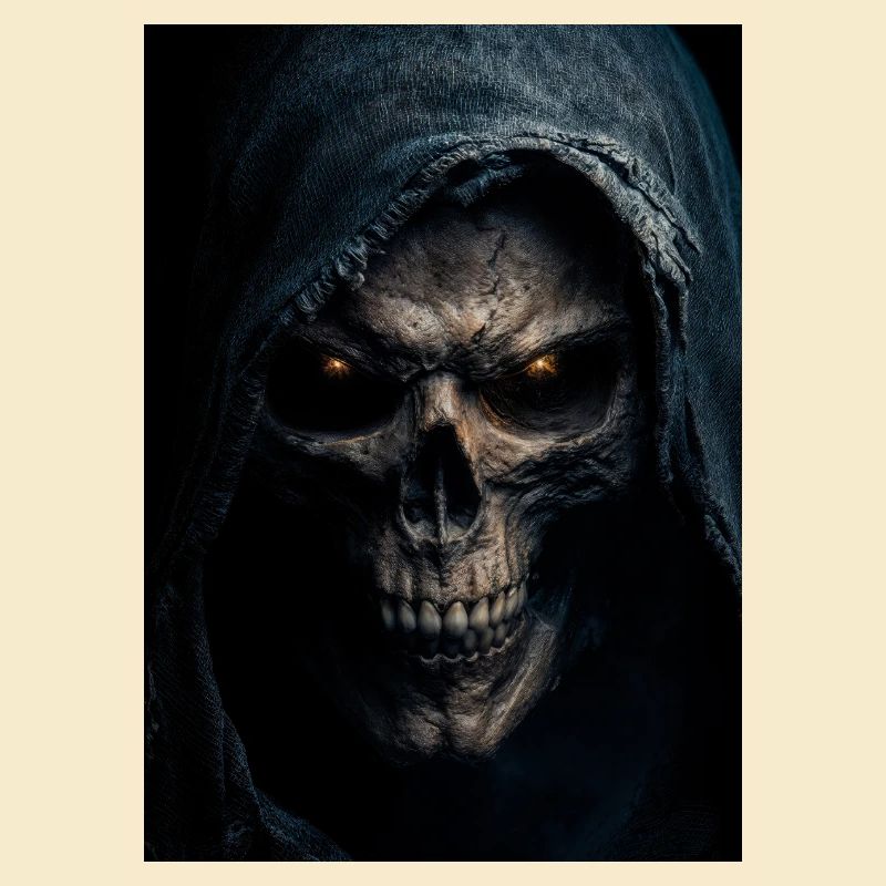 Schädel mit Kapuze Sensenmann