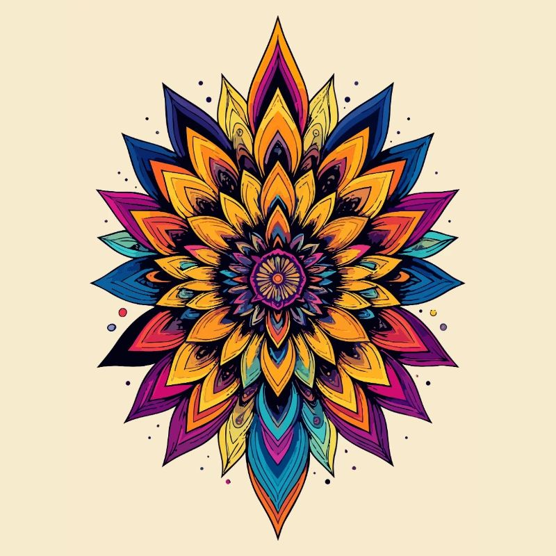 Étoile fleur colorée de mandala de fleurs LSD
