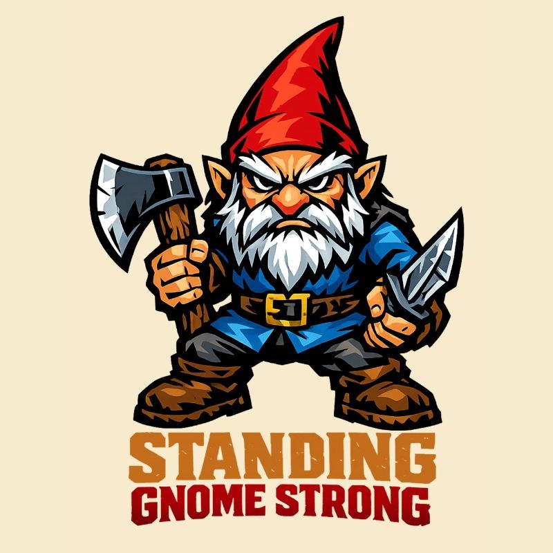 Evil Gnome, Dark Gnome, Goth Gnome, Funny Gnome