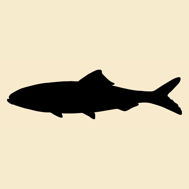 Logo de figure d’ombre de poisson pêcheur, étal de poisson
