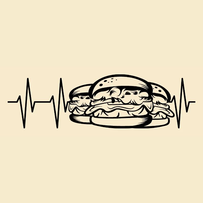 Burger Heartbeat Icône de symbole Smashburger Pulse