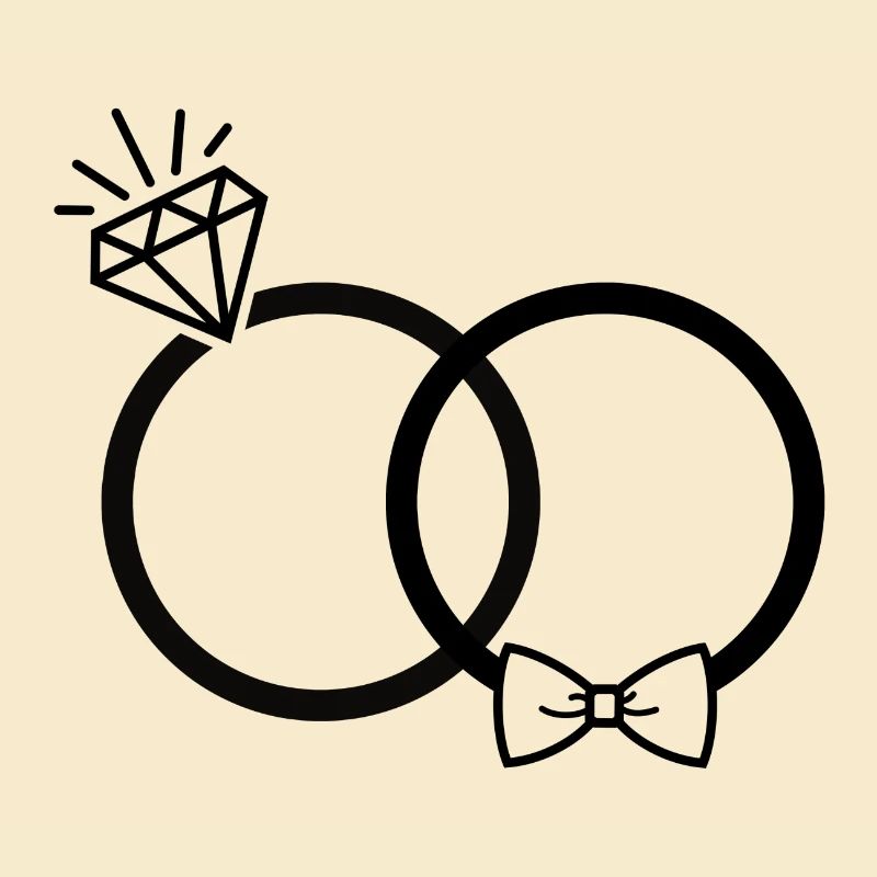 Hochzeit Eheringe Ring Diamant Fliege Paar JGA sw