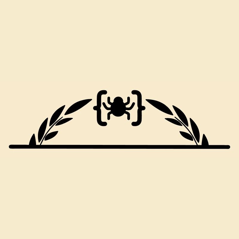 Code logo araignée en demi-couronne de laurier