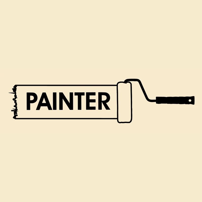 Rouleau de peinture transparent avec texte 'PAINTER'