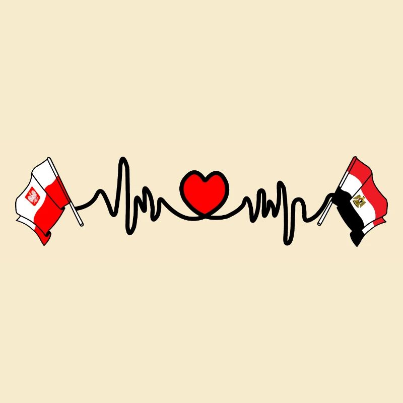 Cardio heart Drapeau Pologne, drapeau Égypte