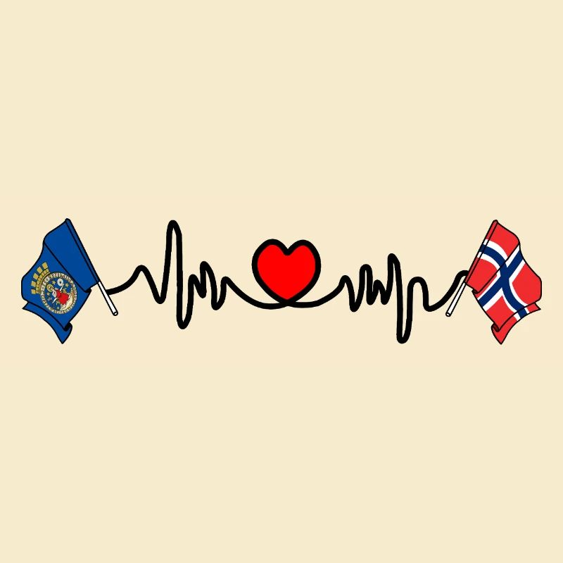 Herzfrequenz Cardio von Oslo mit Flagge von Norwegen