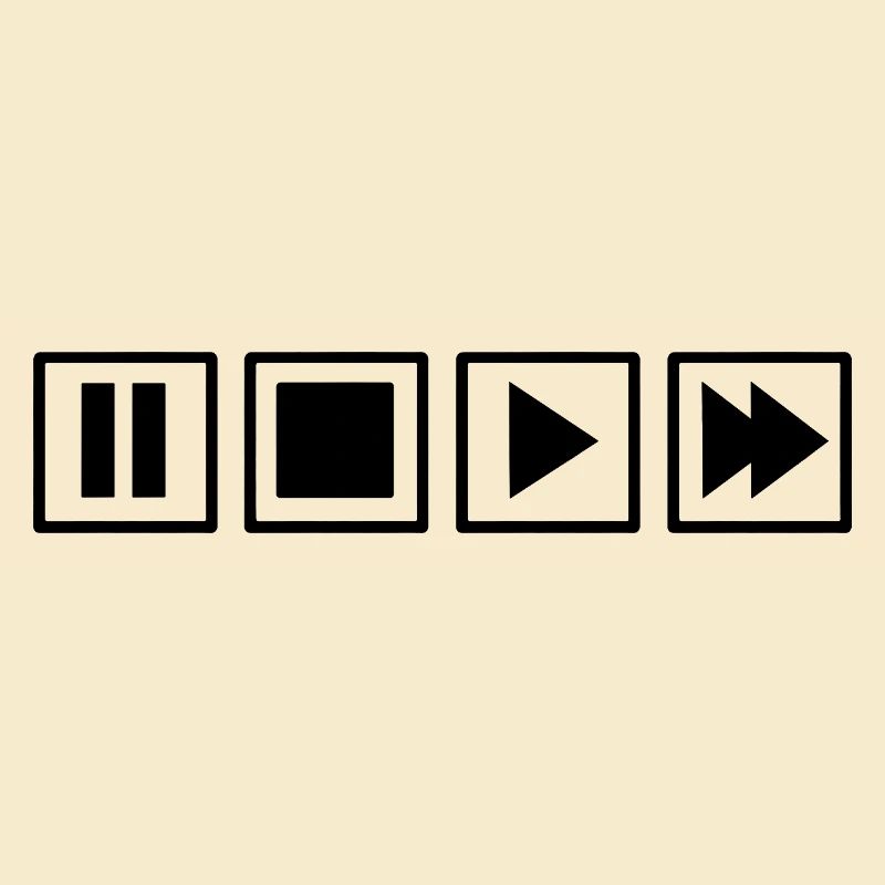 Retro Remote Control Buttons Oldschool Minimalist
