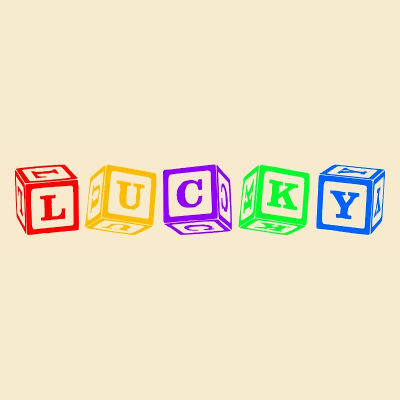 Lucky – Conception colorée de lettres en cube 3D